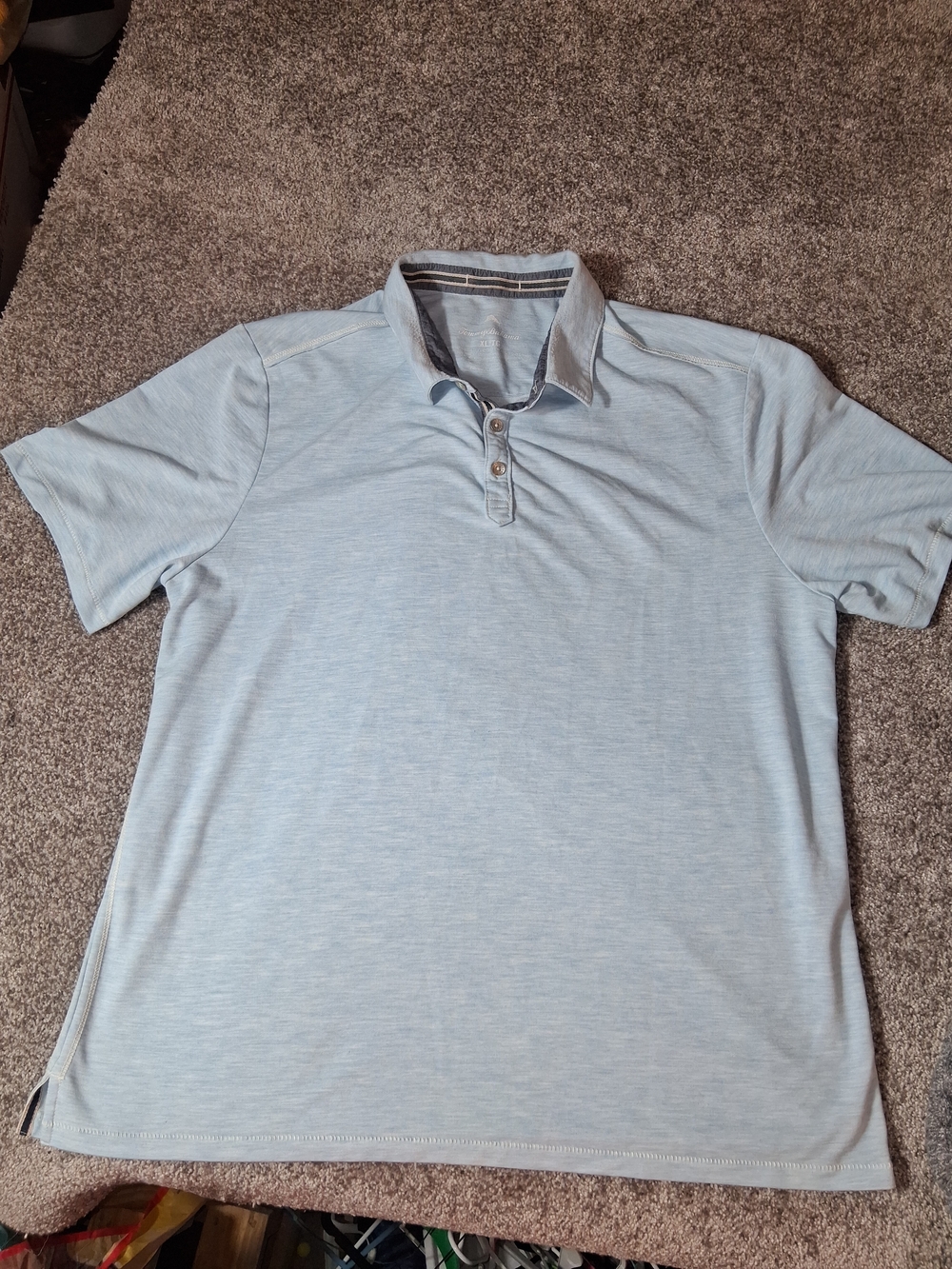 Tommy Bahama Polo Shirt Mens XL Light Blue Golf Rugby Casual Performance